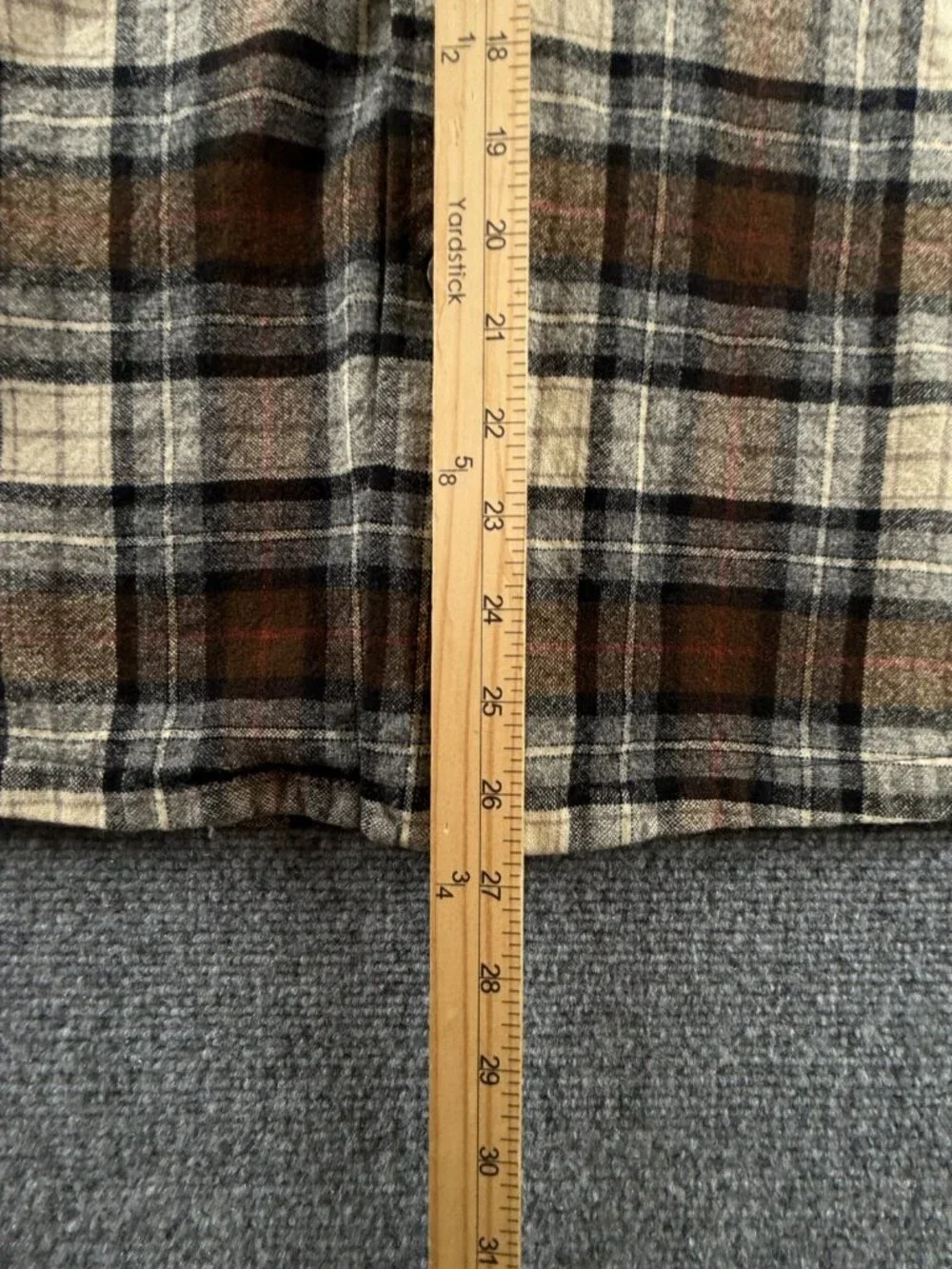VTG Pendleton Virgin Wool Button Up Shirt Large Plaid Brown 60s 70s Soft Adult
